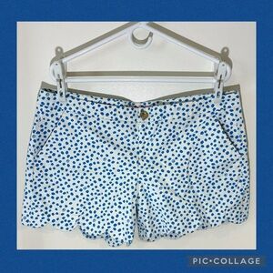 Lilly Pulitzer Buttercup Scalloped Shorts, Zanzibar Blue Lilly's Dot Inverse